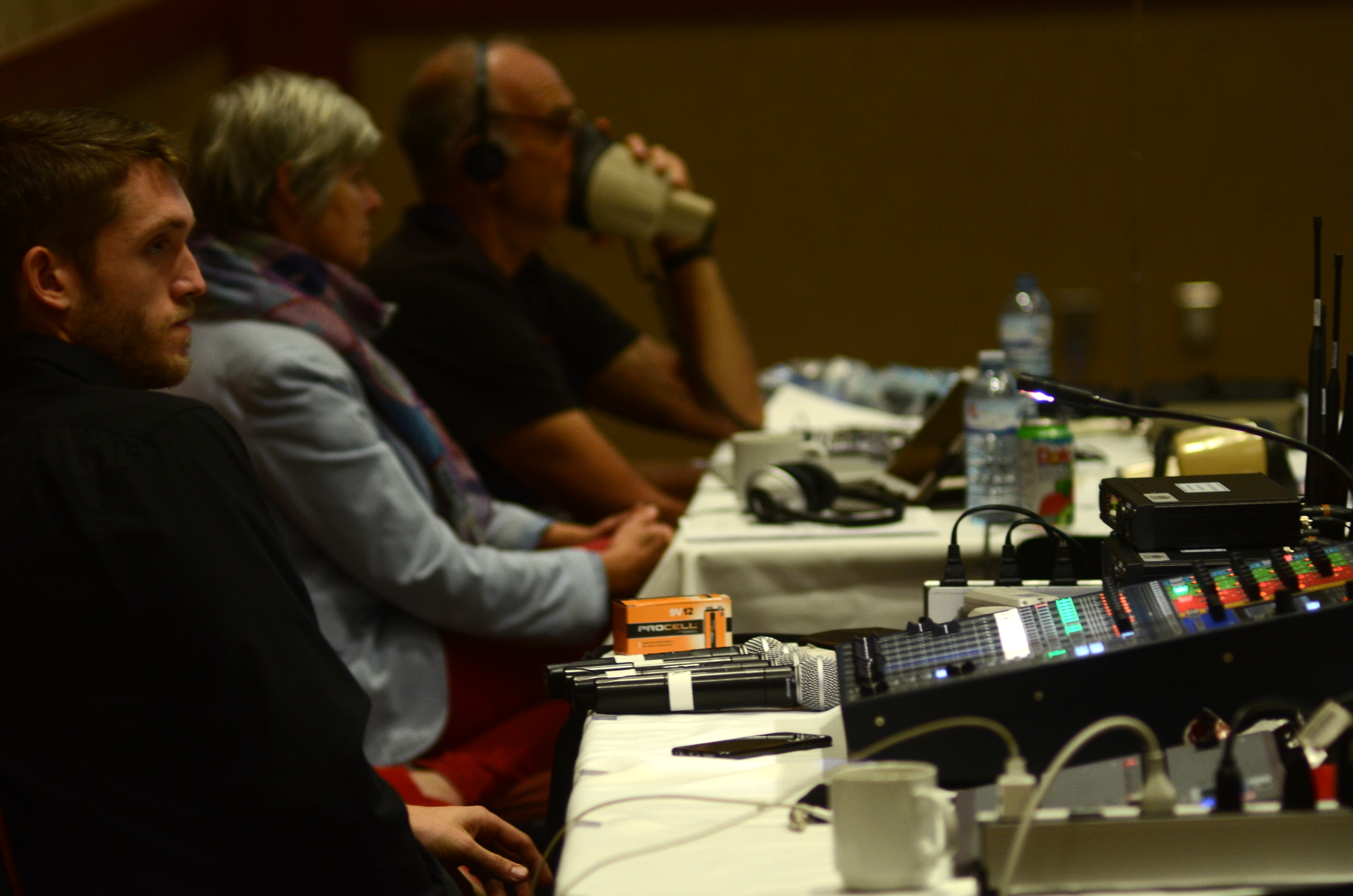 Bernard Labelle’s bilingual interpretation team. Photo: Will Baker