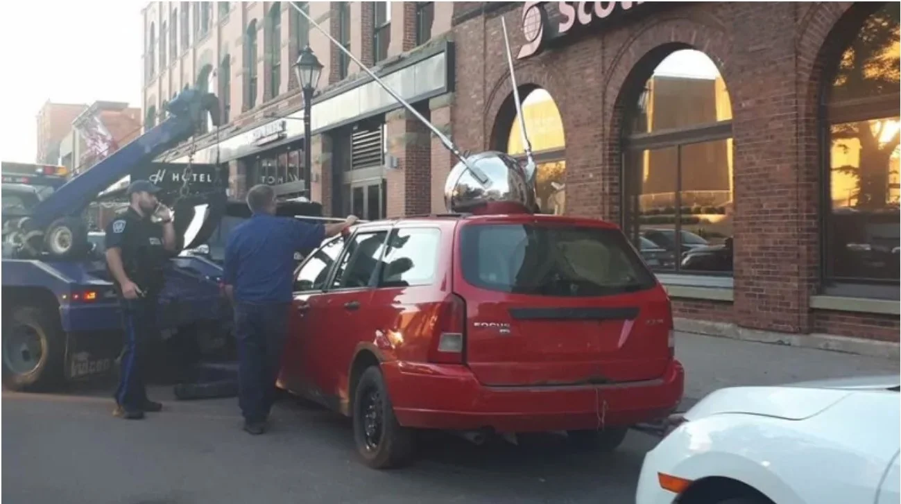 Sputnik Returned 2 when it was almost towed by local authorities. Photo: CBC News, submitted by Daniel Larter.