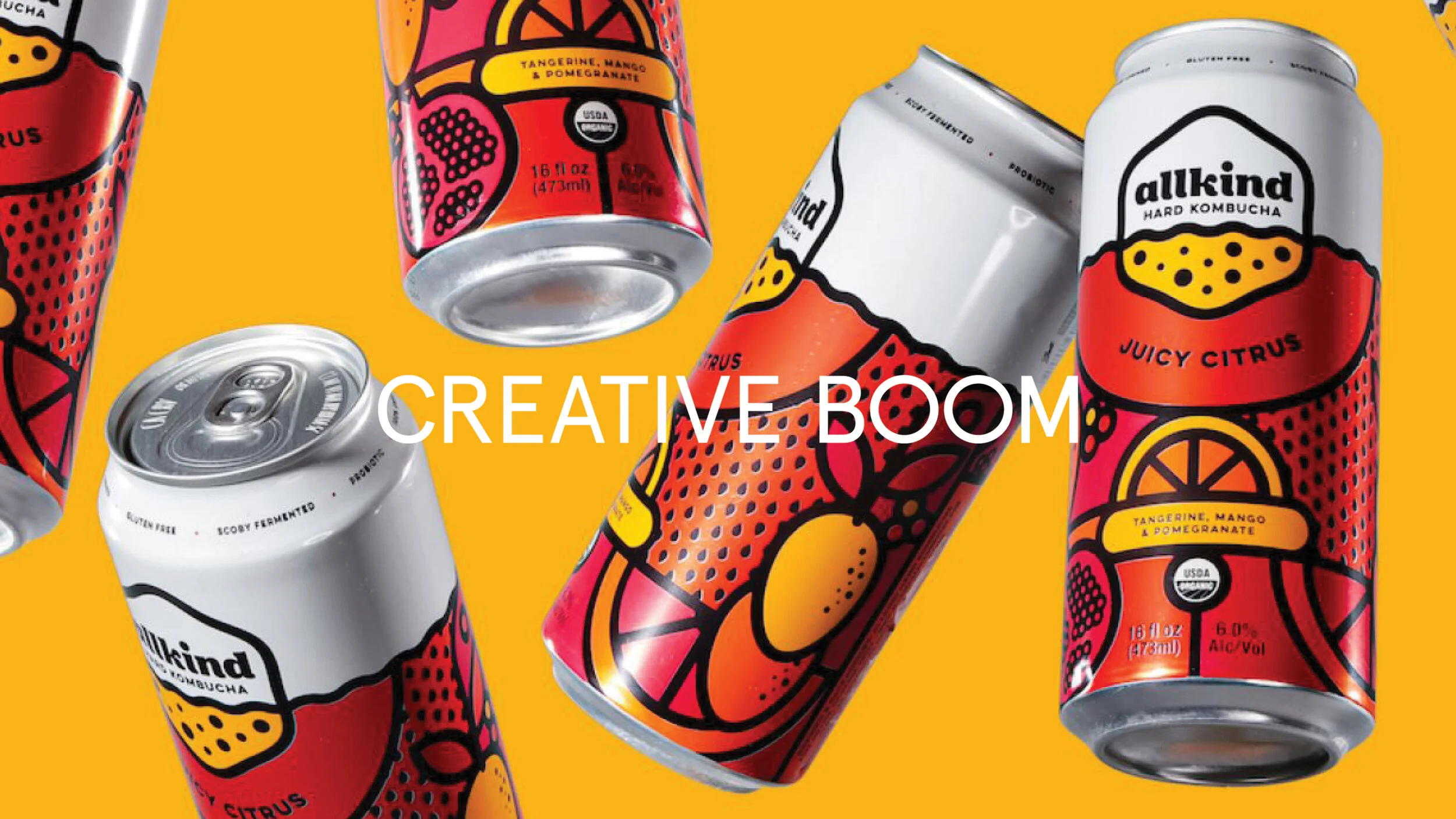 Fortnight Collective Creates Simple, Vibrant Designs for New 'Hard Kombucha' Drink, Allkind