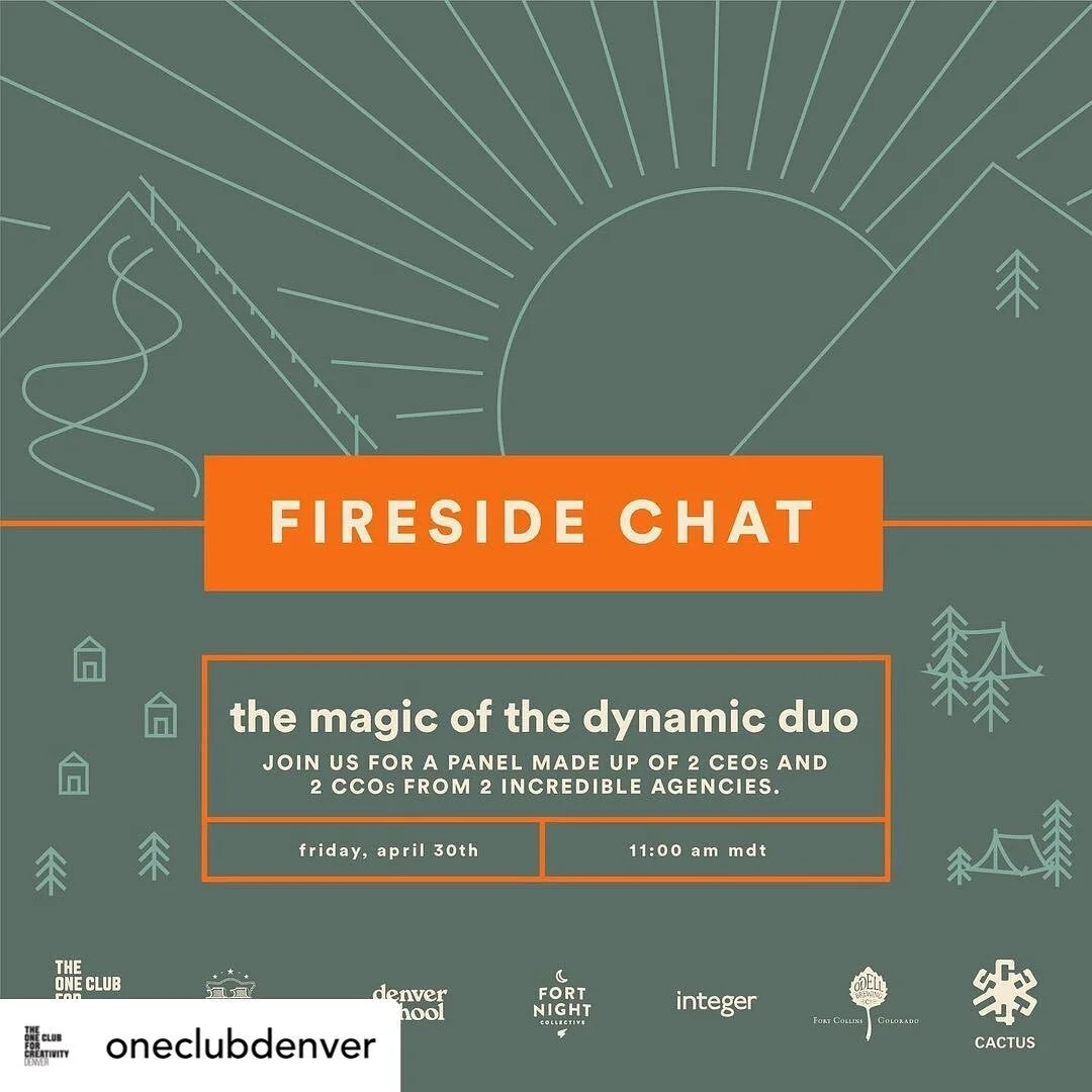 @oneclubdenver LAST CALL! Don&rsquo;t miss this Friday&rsquo;s Chat, &ldquo;The Magic of the Dynamic Duo&rdquo; featuring Cactus&rsquo; Jeff Graham and Norm Shearer along with CEOs and CCOs at FIG and North, two of the industry&rsquo;s most respected