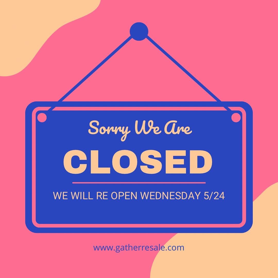 Closed today and tomorrow! Open Wednesday as usual ☀️ 

#gatherresale #stjohns