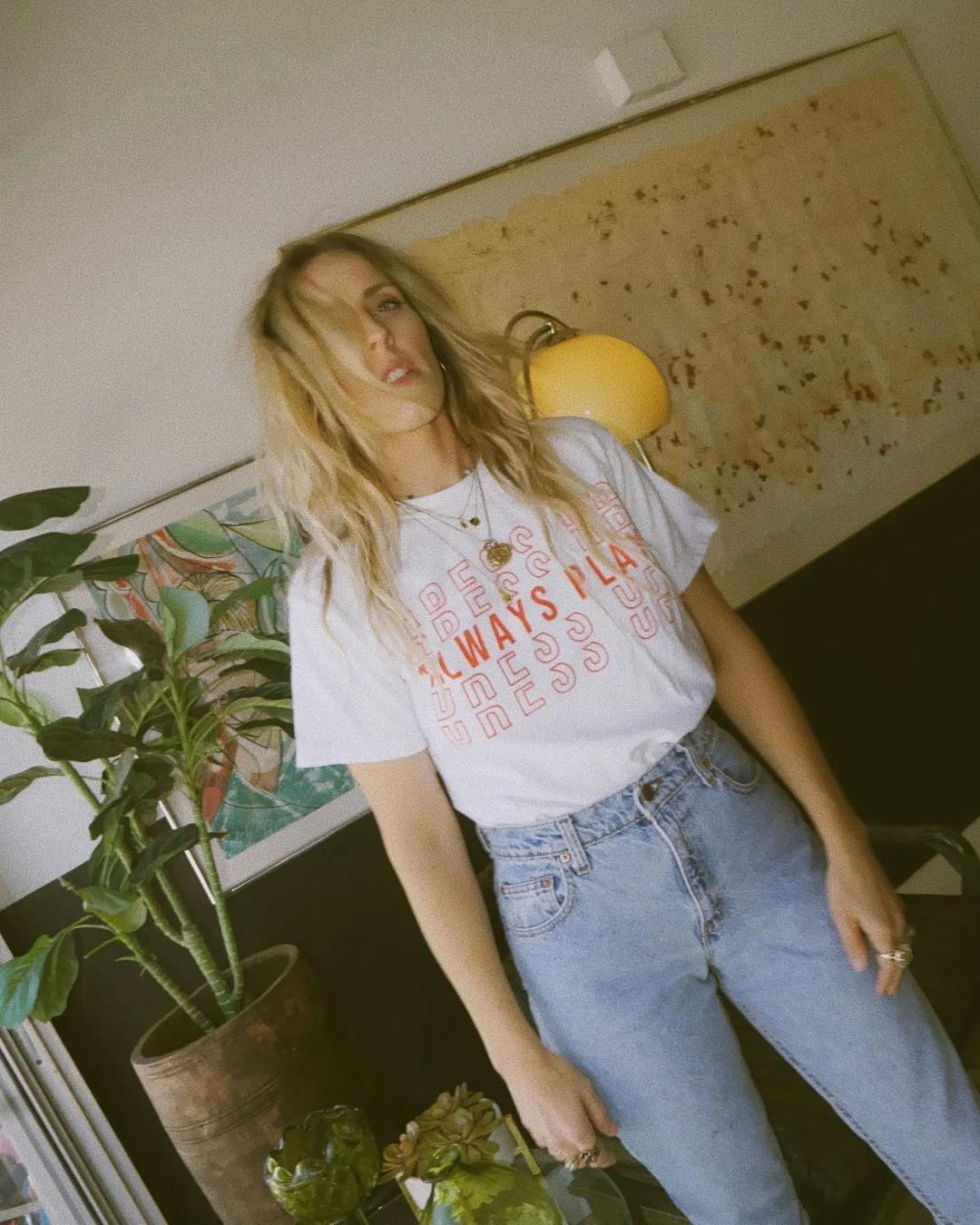 Always Play Dress Up Stacked Tee Red on White