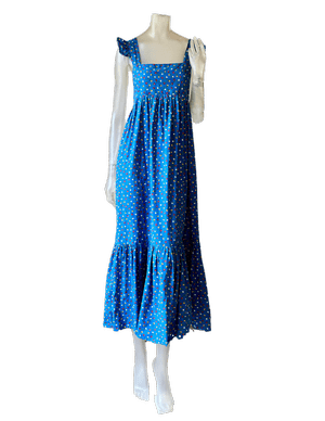 70's Floral Prairie Style Maxi Dress  B. Jones Style