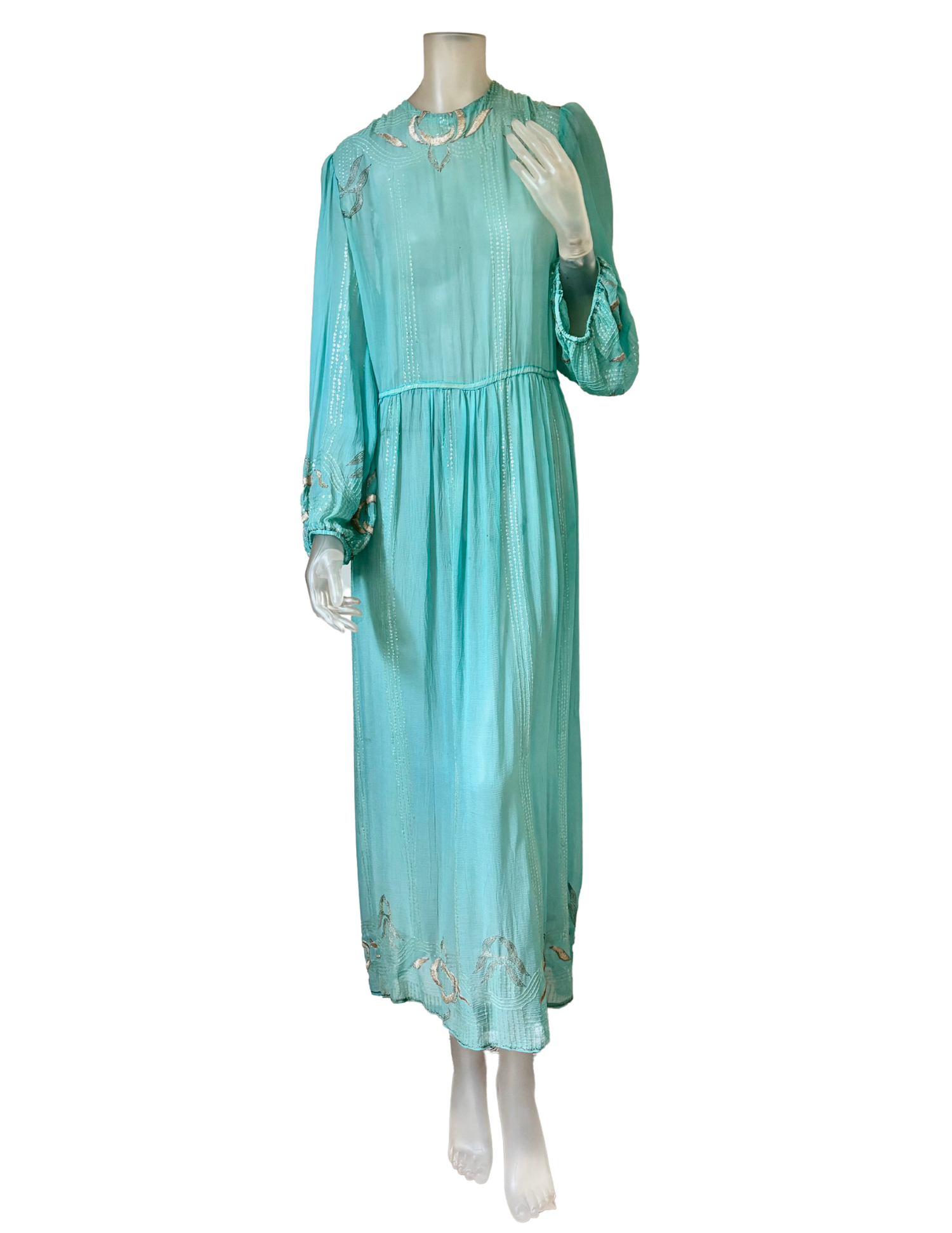 blue sheer maxi dress Cassie Glitter Mesh Maxi Dress main image 1