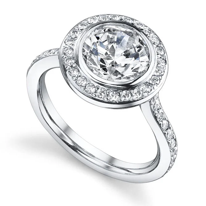 Modern Rounded Halo Diamond Ring