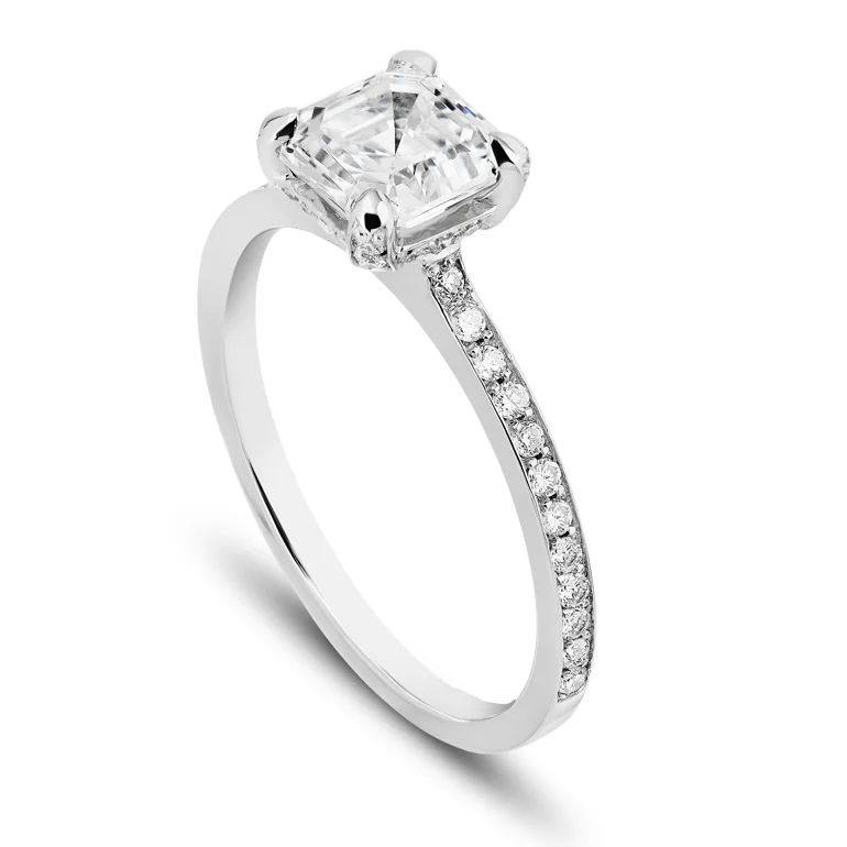 Pavé Solitaire Engagement Ring