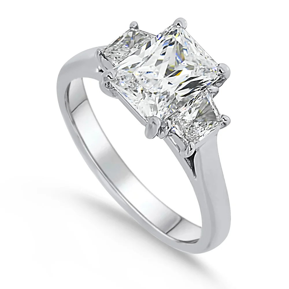Classic Radiant Three-Stone Ring