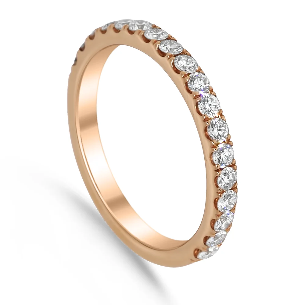 14K Rose Pavé Diamond Band