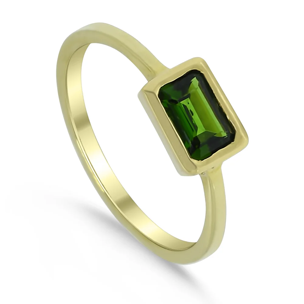 18K Yellow Gold &amp; Chromium Diopside Ring