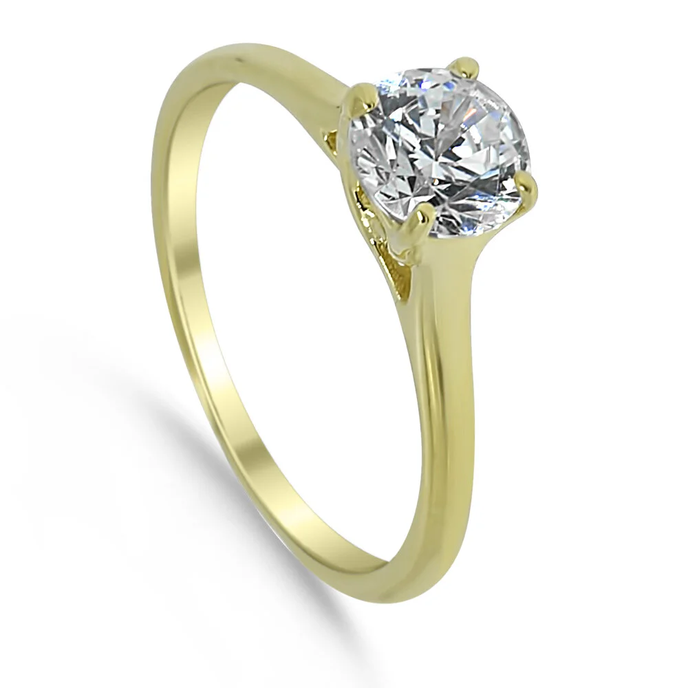 18K Yellow Basket Solitaire