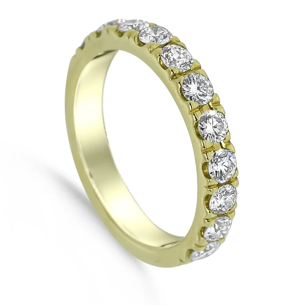 18K Yellow Pavé Wide Diamond Band