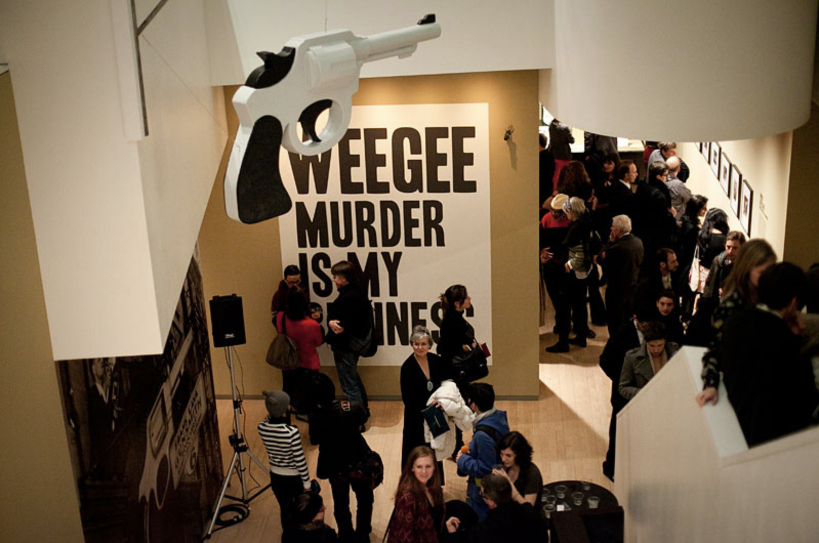 Opening night of Weegee: Murder Is My Business at ICP, January, 2012.