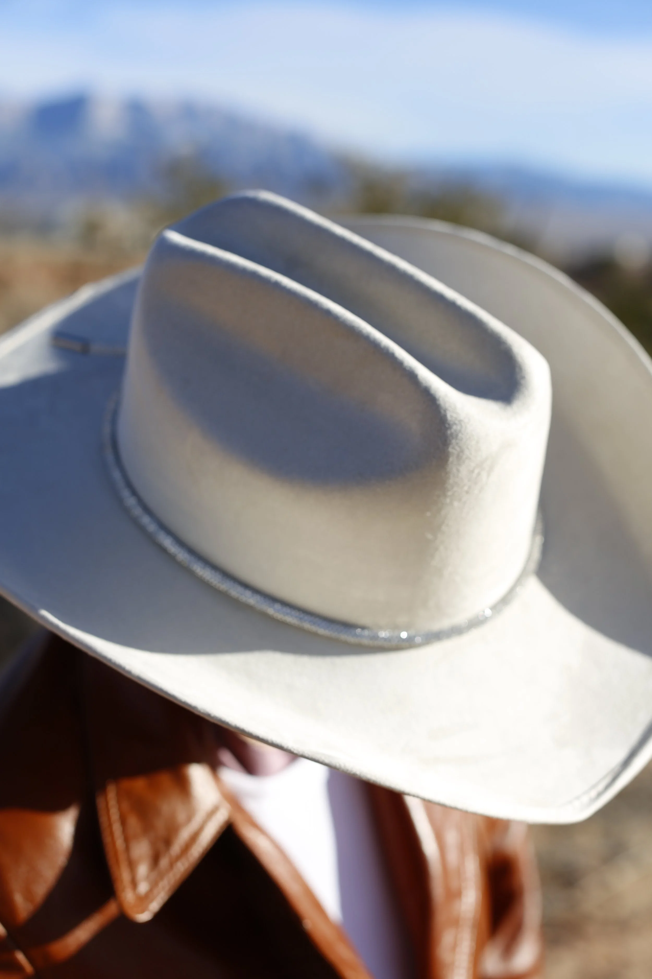 white rhinestone hat