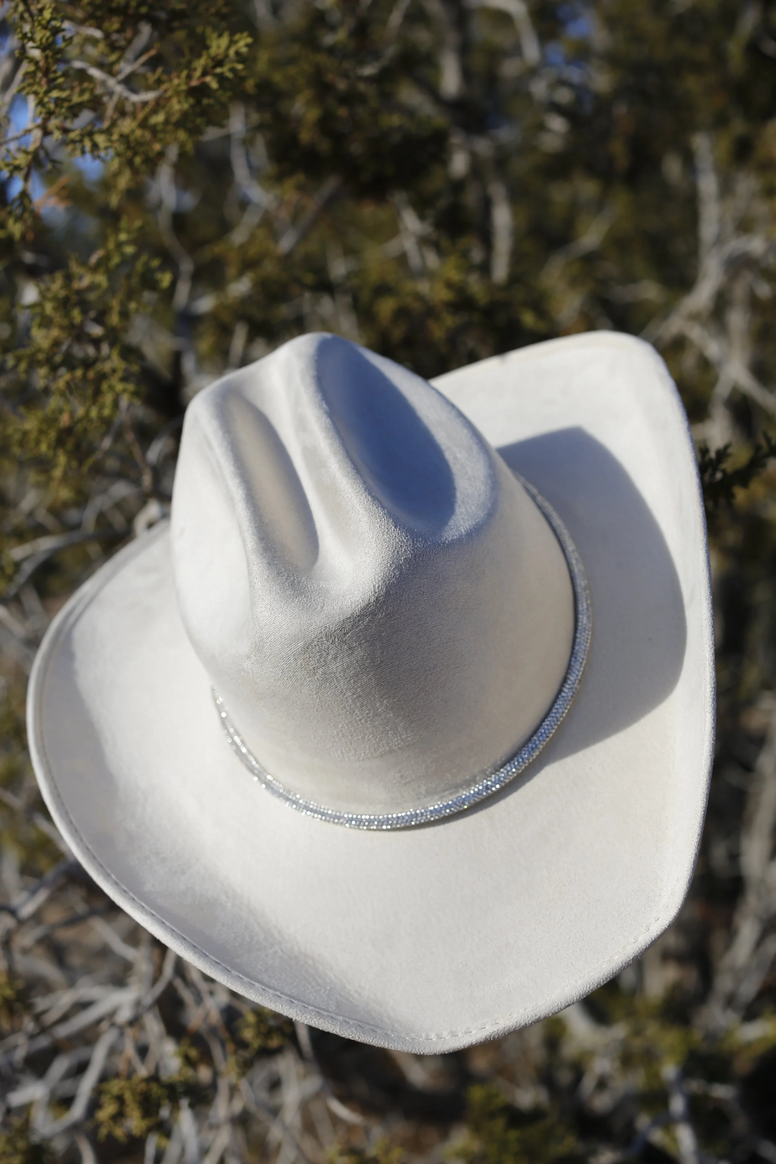 white rhinestone hat