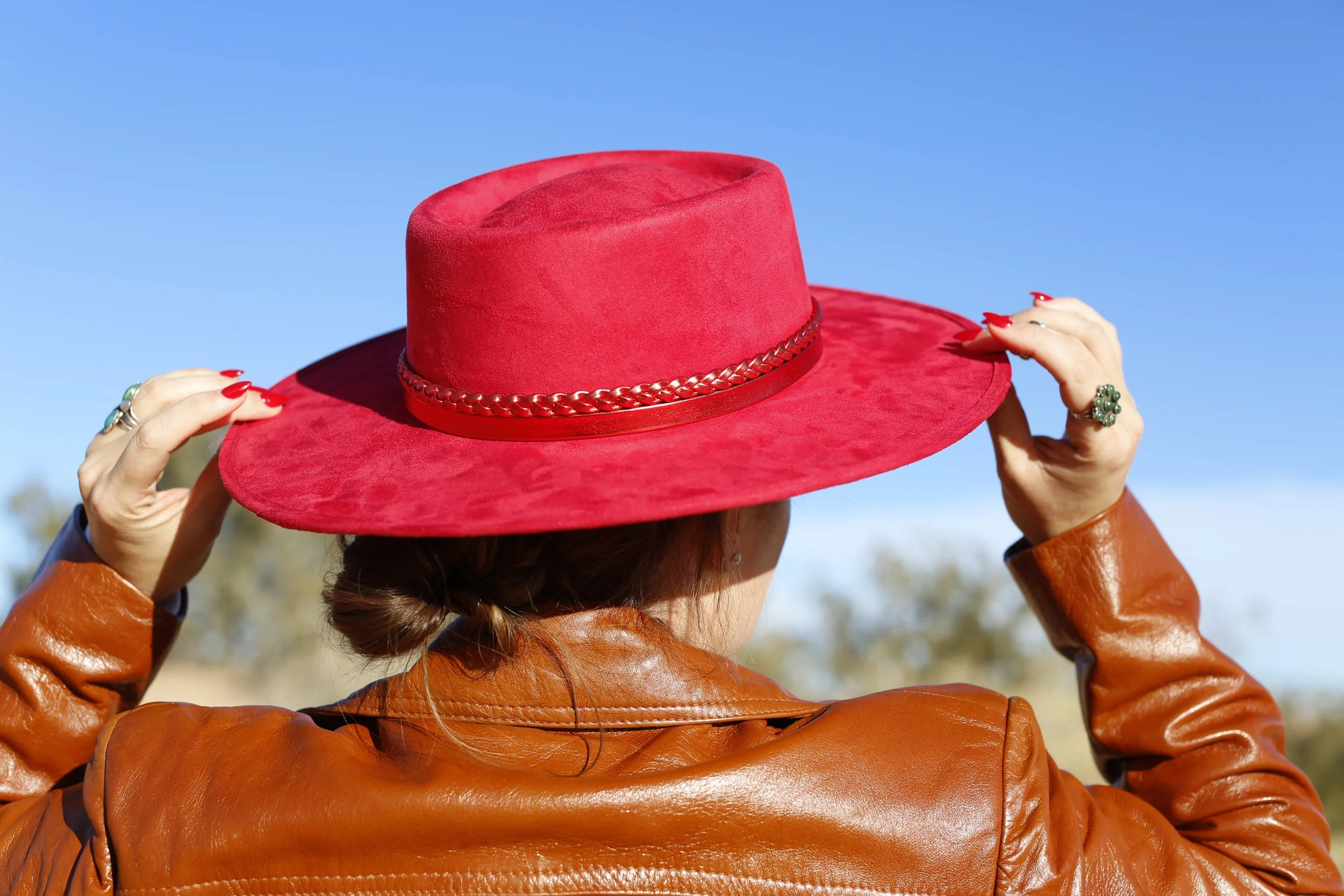 girl in red holiday hat
