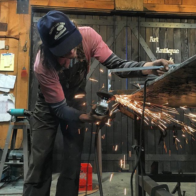 The sparks are a flyin!!!Between me and this custom piece for drying wood on top of a stove at least :p