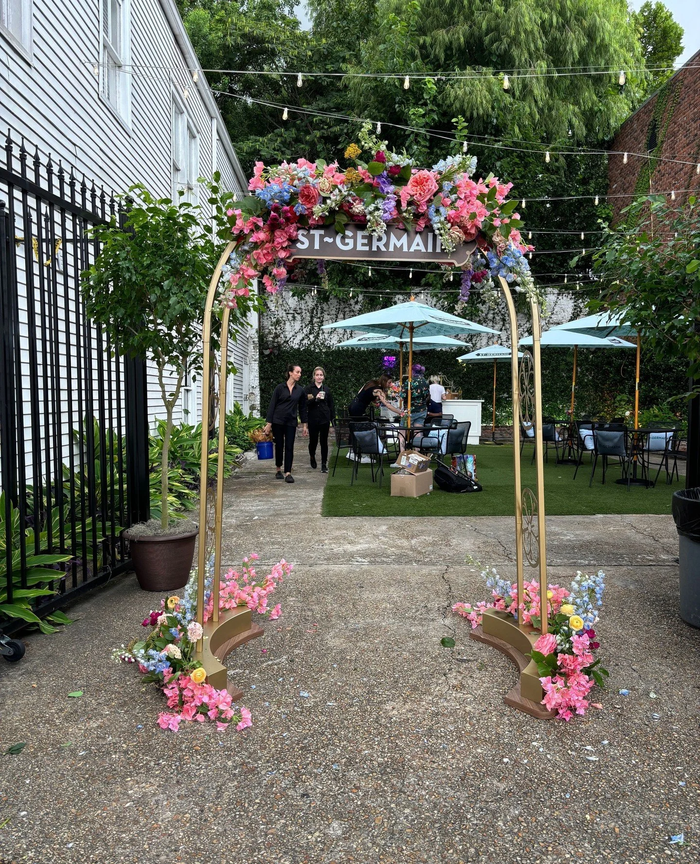 I loved creating this bright and whimsical arch for St. Germain 🌸 swipe to see how it came together behind the scenes!⁠
⁠
#brightblooms #neworleans #nola #neworleansflorist #nolaflorist  #neworleansevents #nolaevents #florist #floristofinstagram #fl
