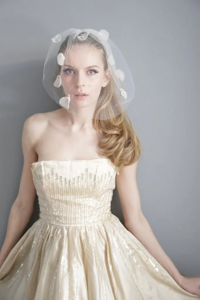 Falling Petals Blusher Veil