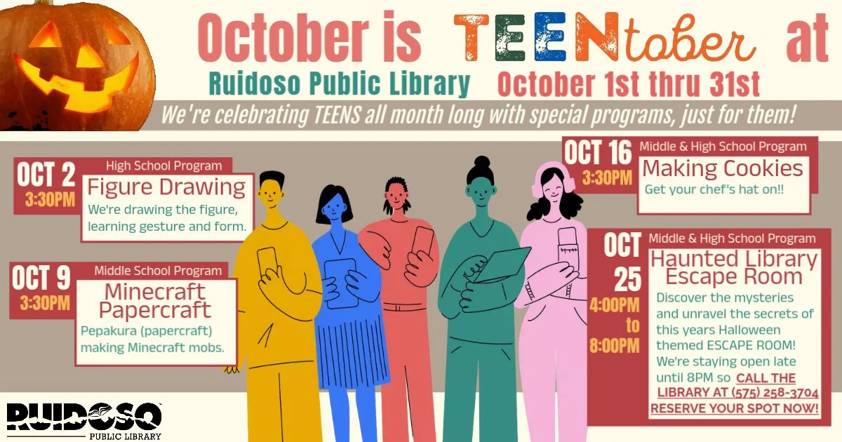 TEENtober at Ruidoso Public Library: A Month of Fun-Filled Activities for Teens!