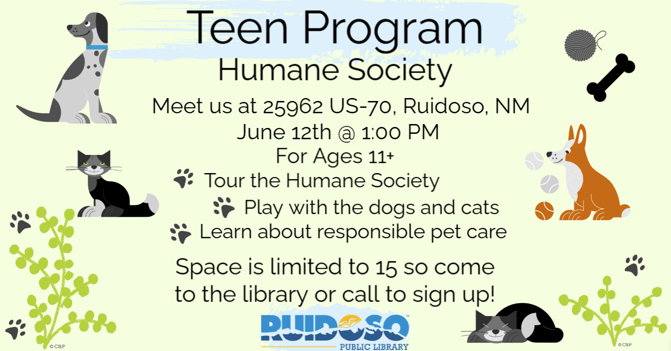 Teen Program: Humane Society Visit