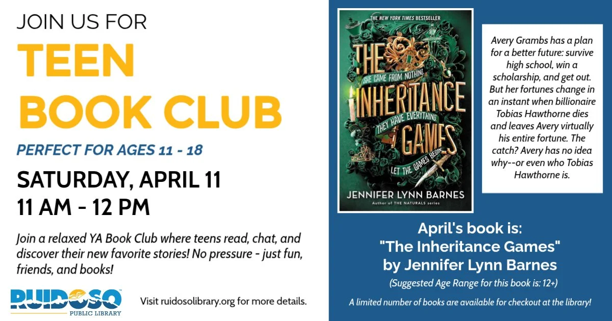 Teen Book Club Premiere: The Inheritance Games by Jennifer Lynn Barnes