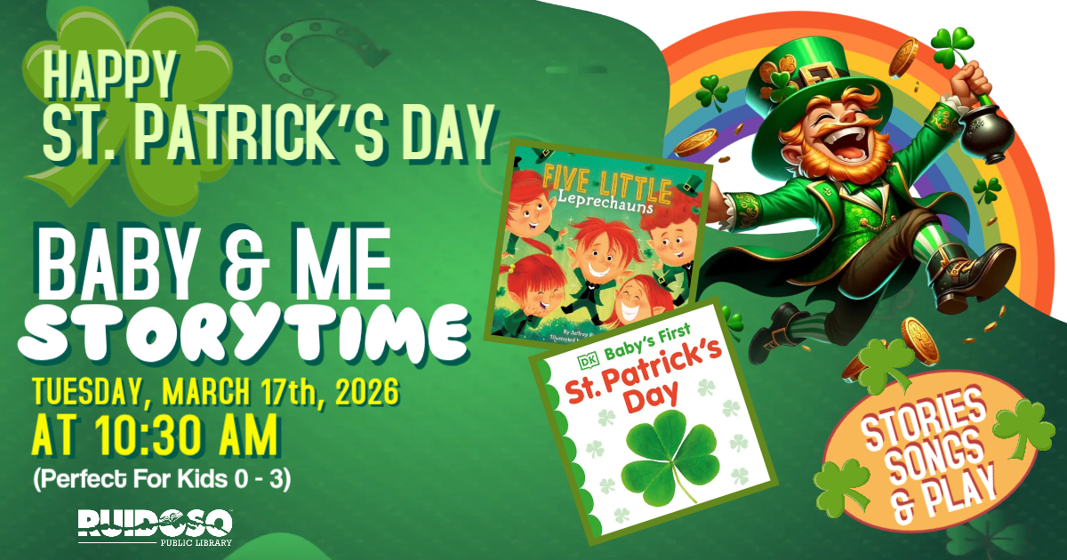 Acompáñenos en la Biblioteca Pública de Ruidoso el 17 de marzo. 