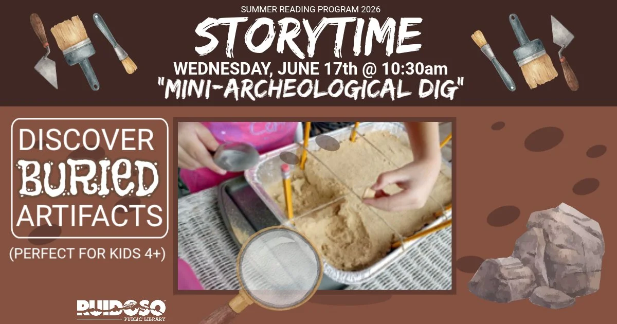 Join us at the Ruidoso Public Library on June 17th&nbsp;at 10:30 AM for our next STORYTIME. &nbsp;