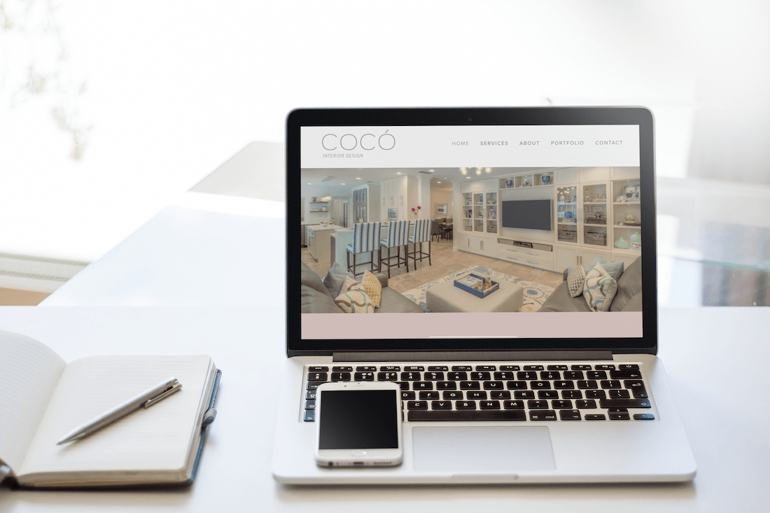 Squarespace web design for an interior designer.