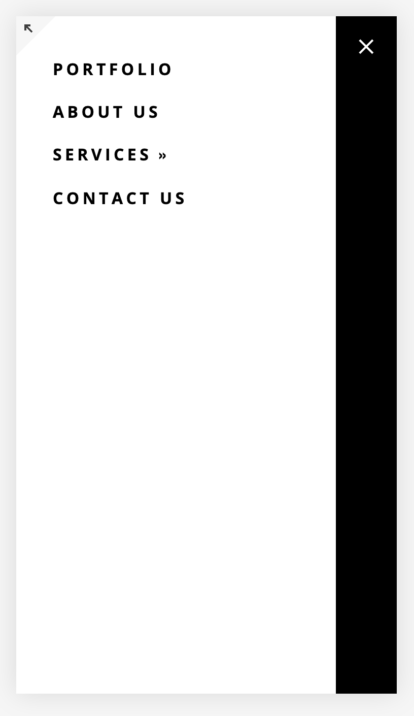Mobile menu after gap is removed with Custom CSS in Squarespace