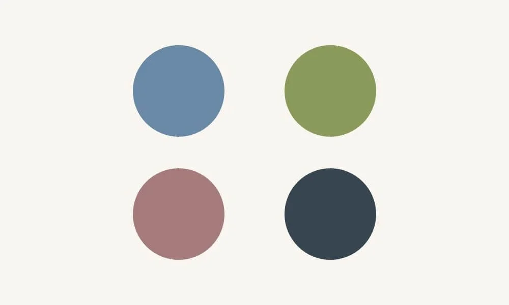 Four colored circles arranged in a 2x2 grid on a light background.