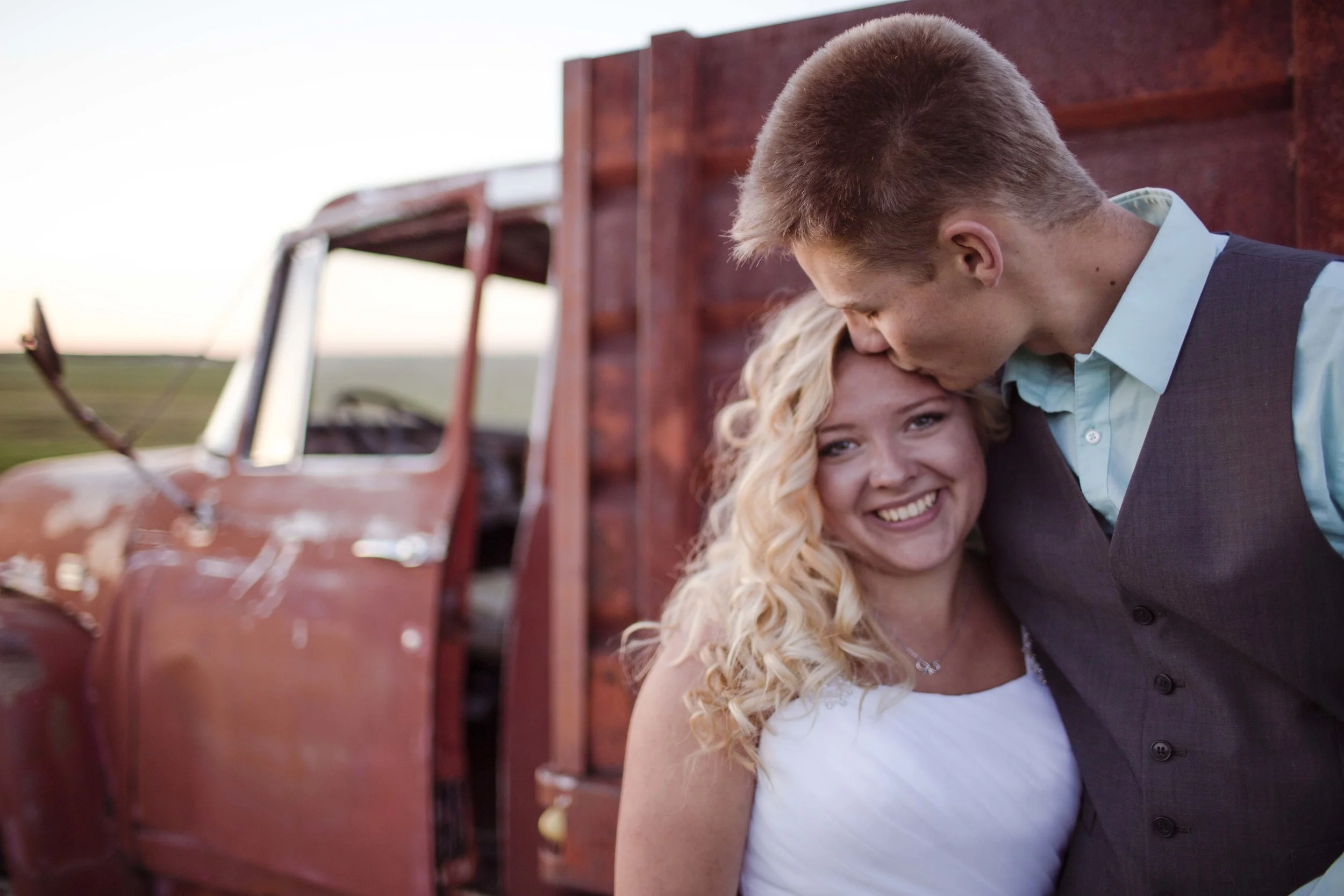 Rachel + Brad | Southwest Saskatchewan Farm Yard Bride and Groom Portraits