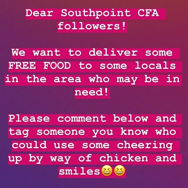SAY WHAT⁉️ Comment below and tag the person/people you think could use this the most💜 (must be within 12 miles of our restaurant).