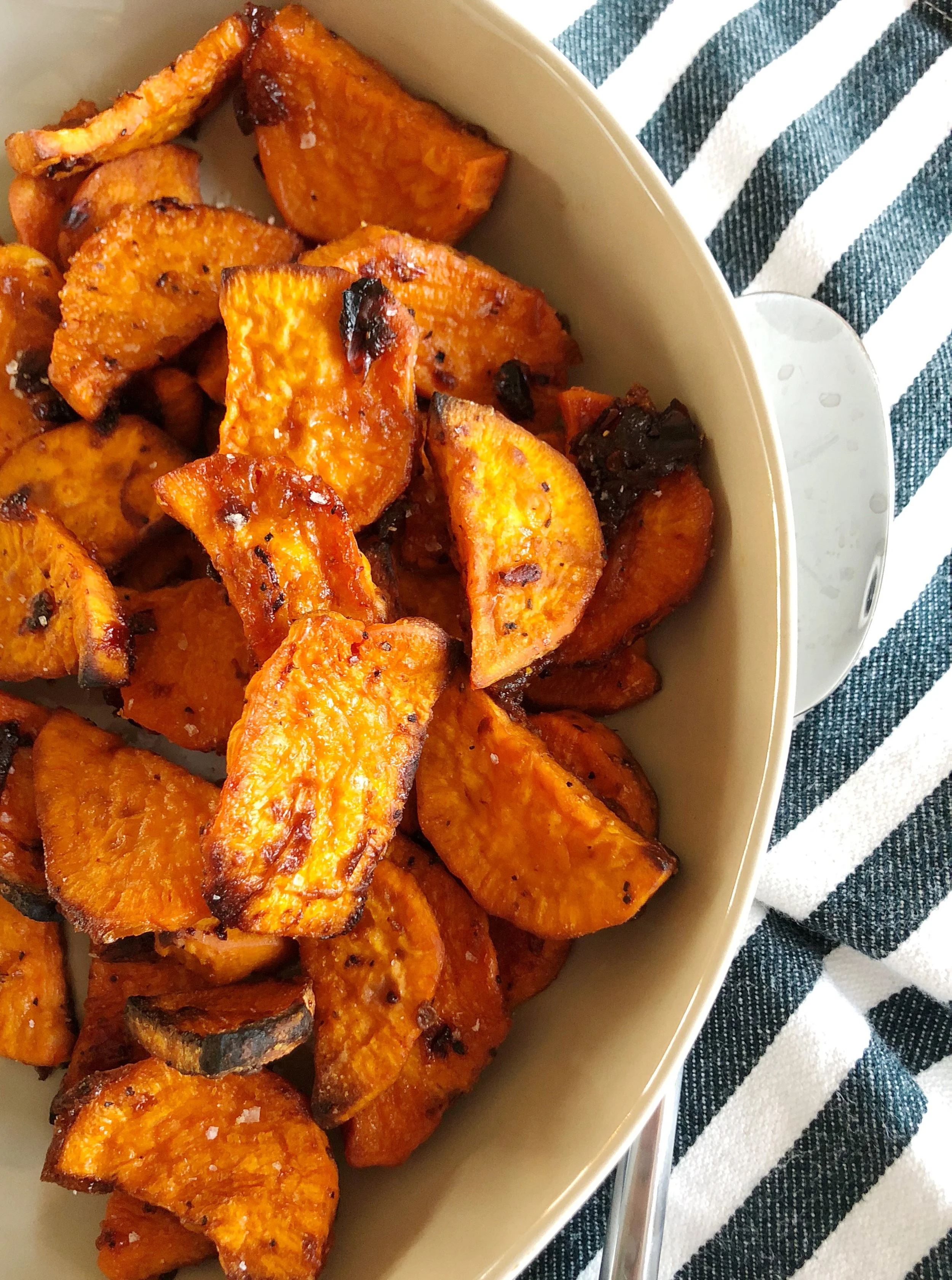 Maple Chipotle Roasted Sweet Potatoes