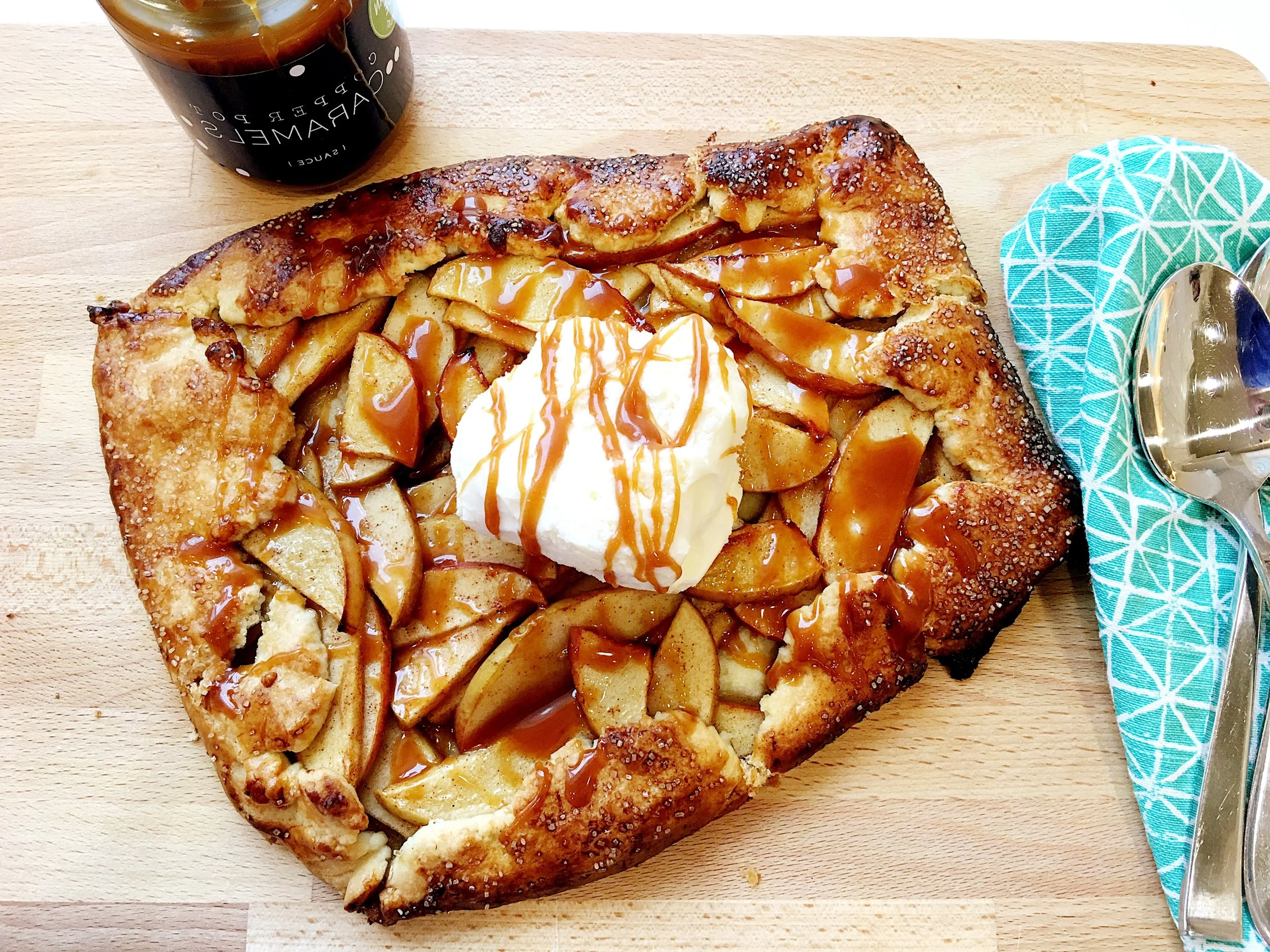 Apple Galette with Copper Pot Caramel Sauce