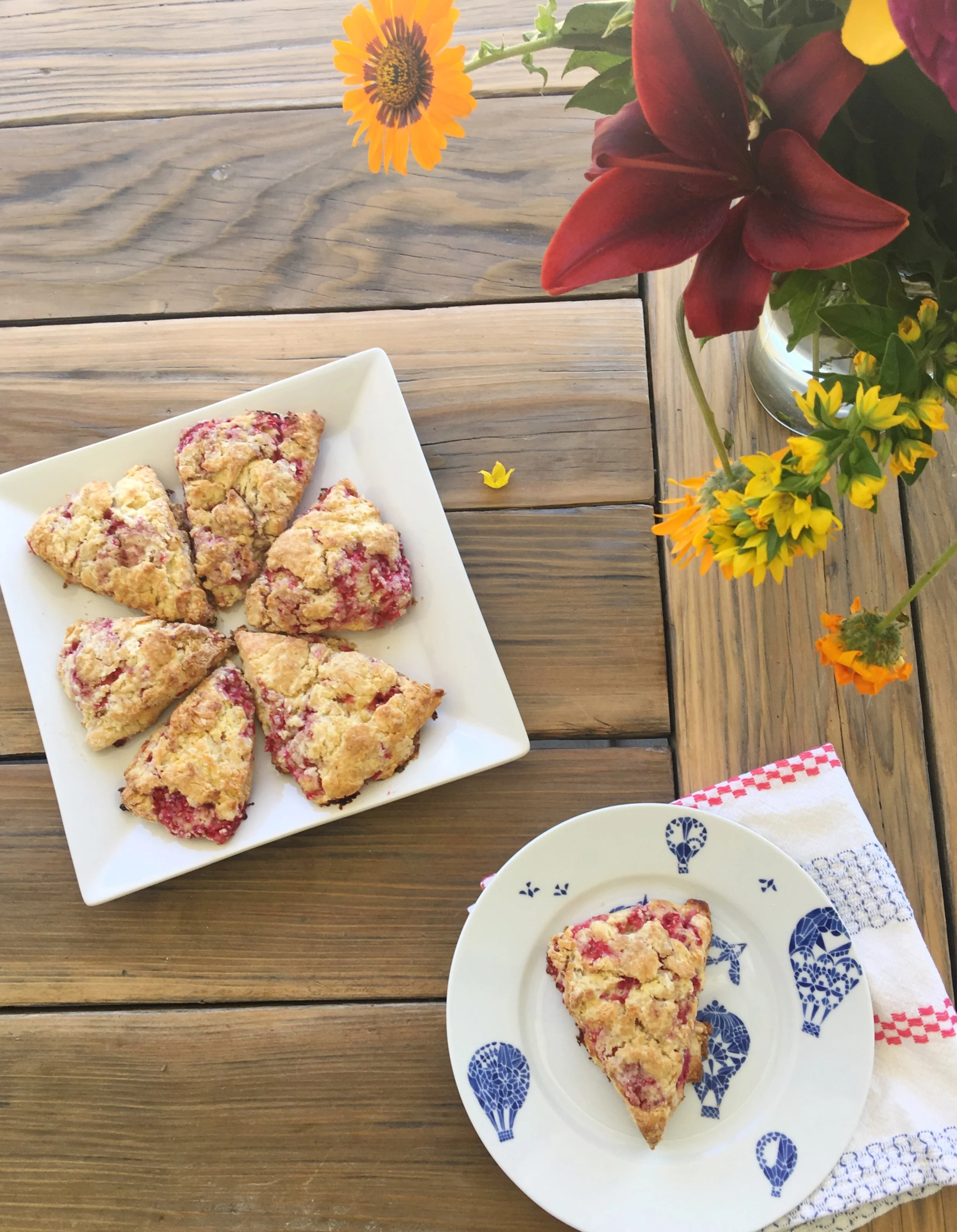 Raspberry and Almond Scones