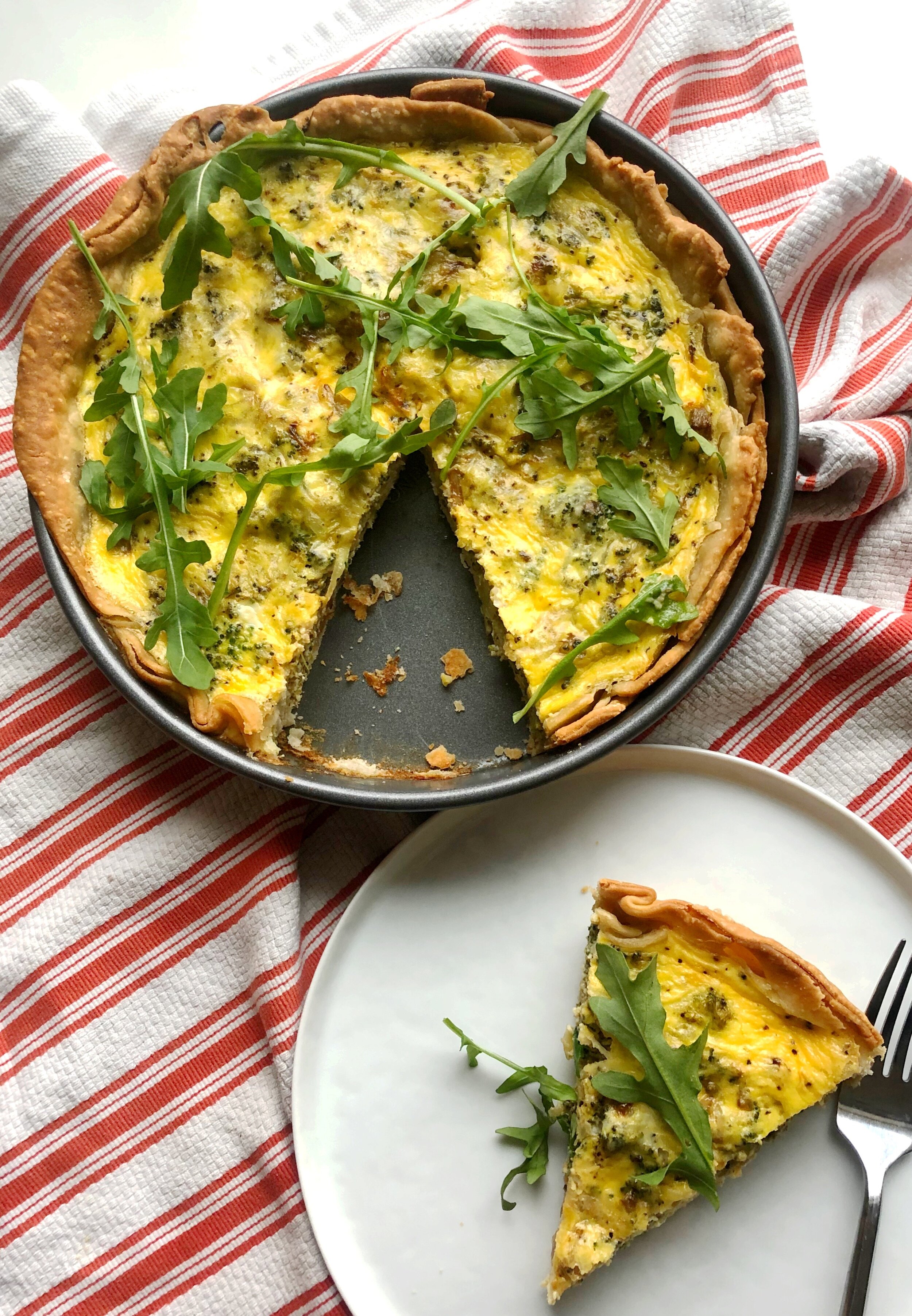 Caramelized Broccoli and Fontina Quiche — The Salt And Stone