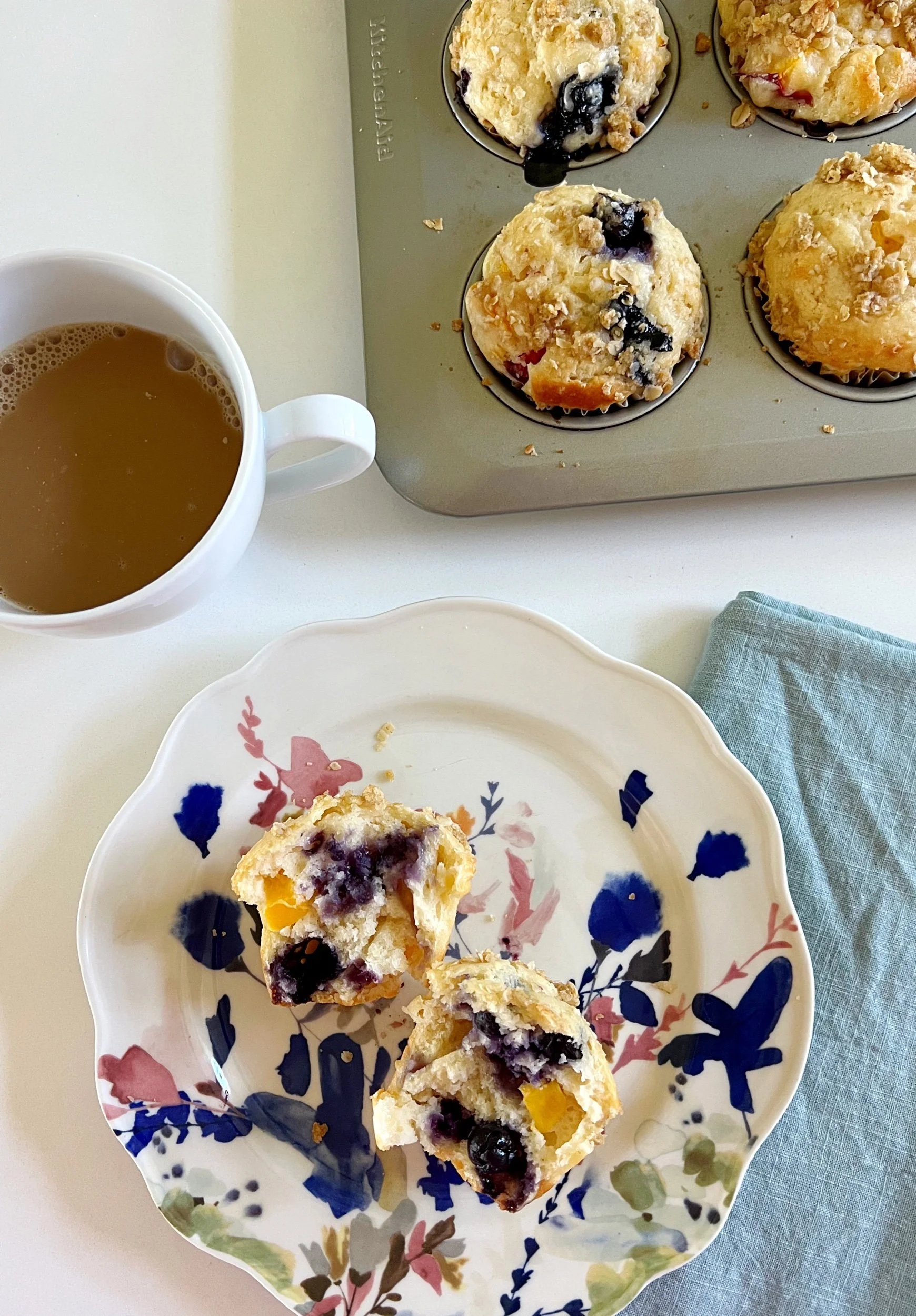 Peach Blueberry Muffins