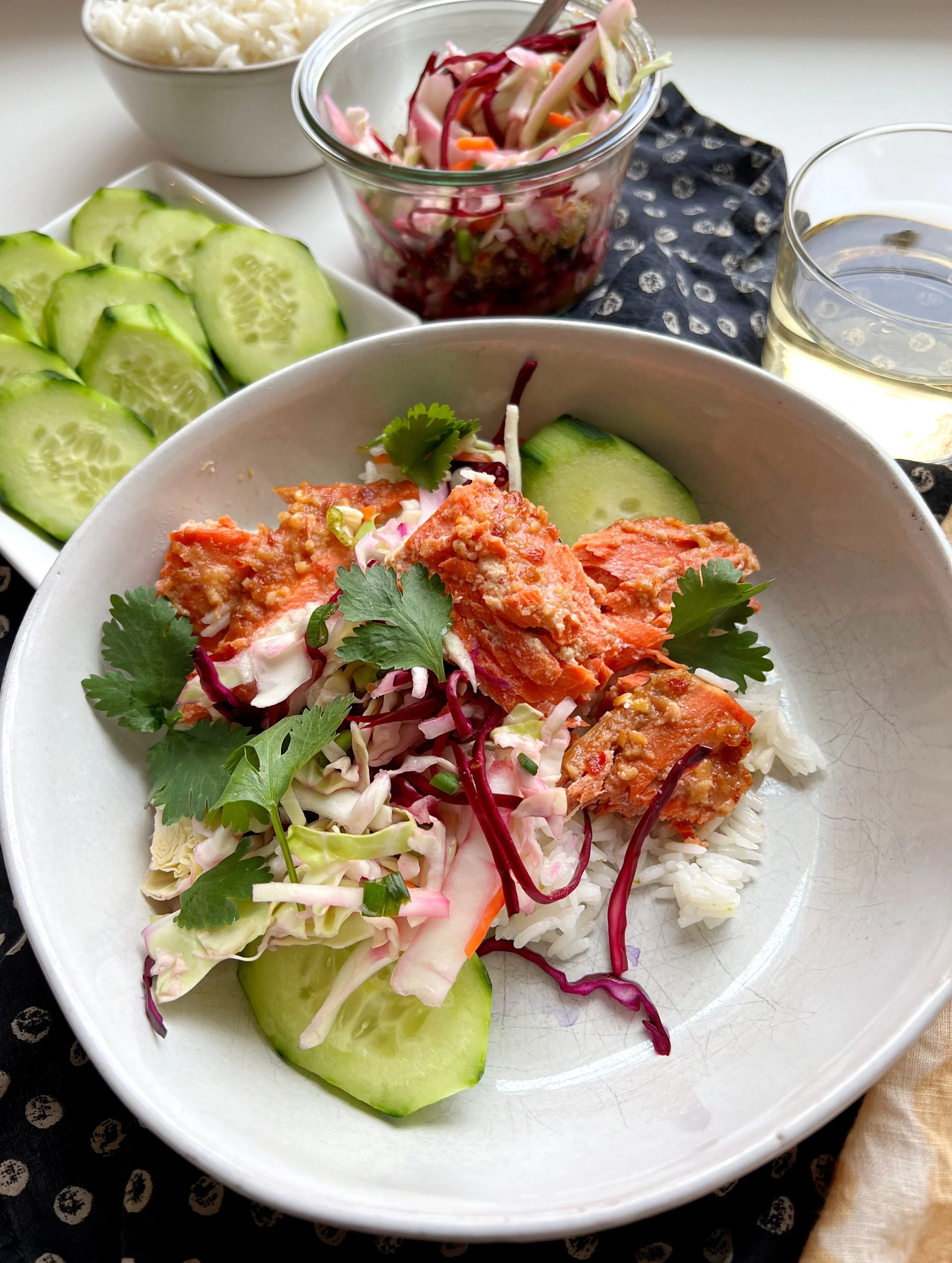 Salmon Larb Bowls