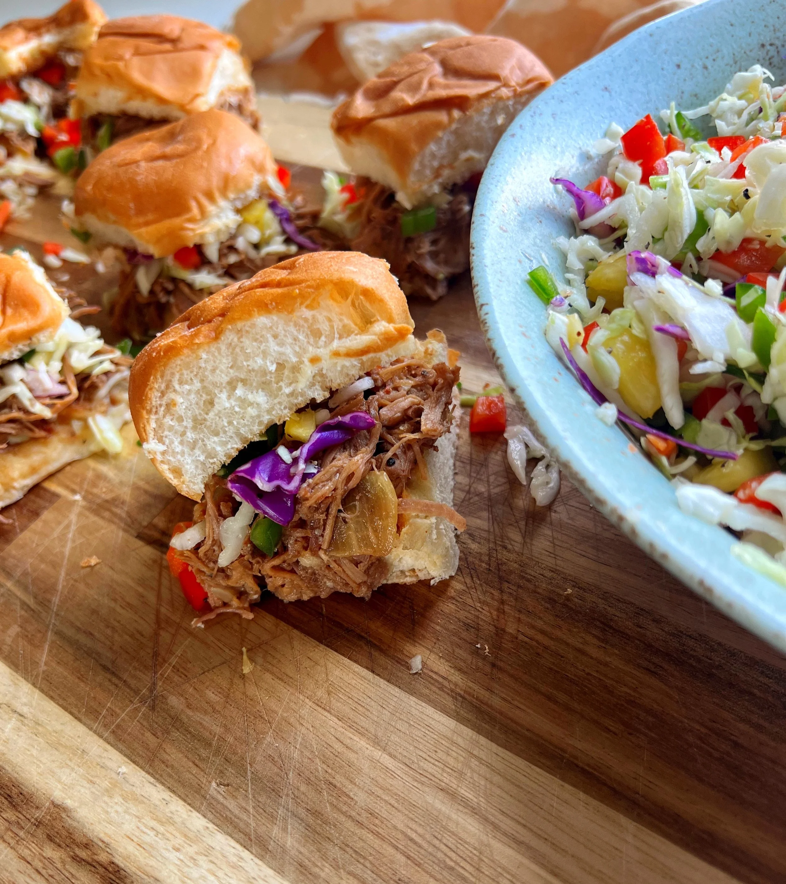 Barbecued Pulled Pork and Pineapple Slaw