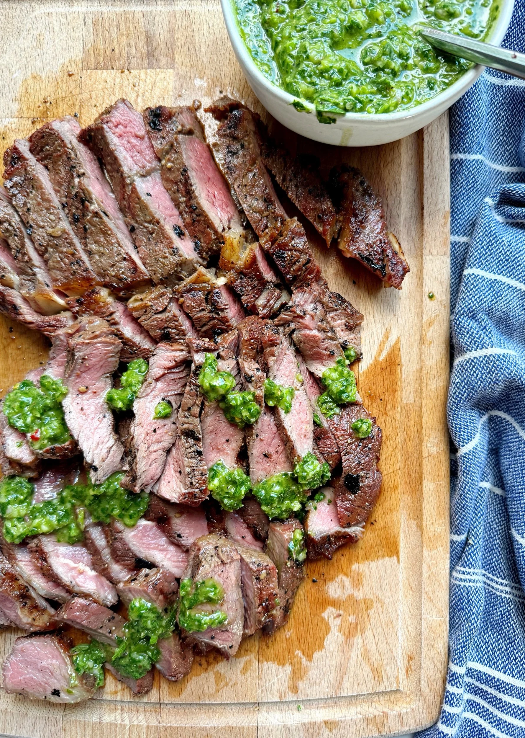 Grilled Ribeye Steaks with Chimichurri 