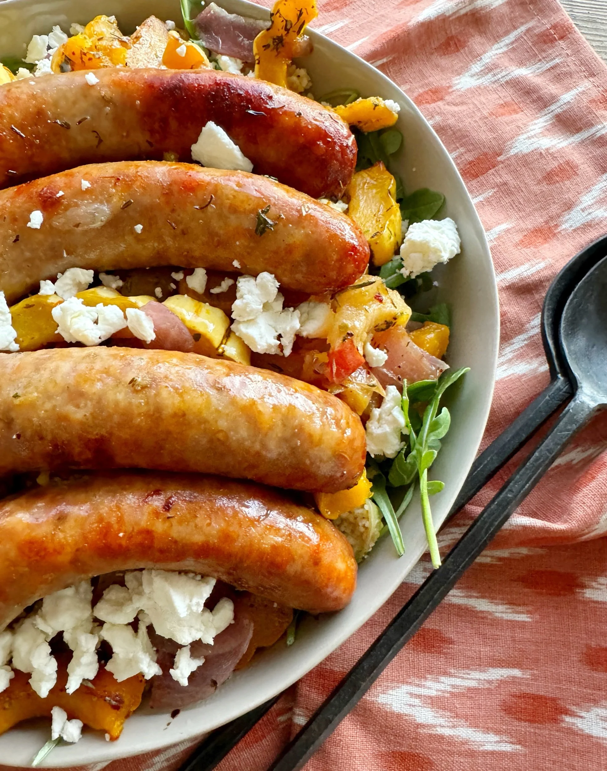 Warm Autumn Salad with Italian Sausage, Squash and Apples