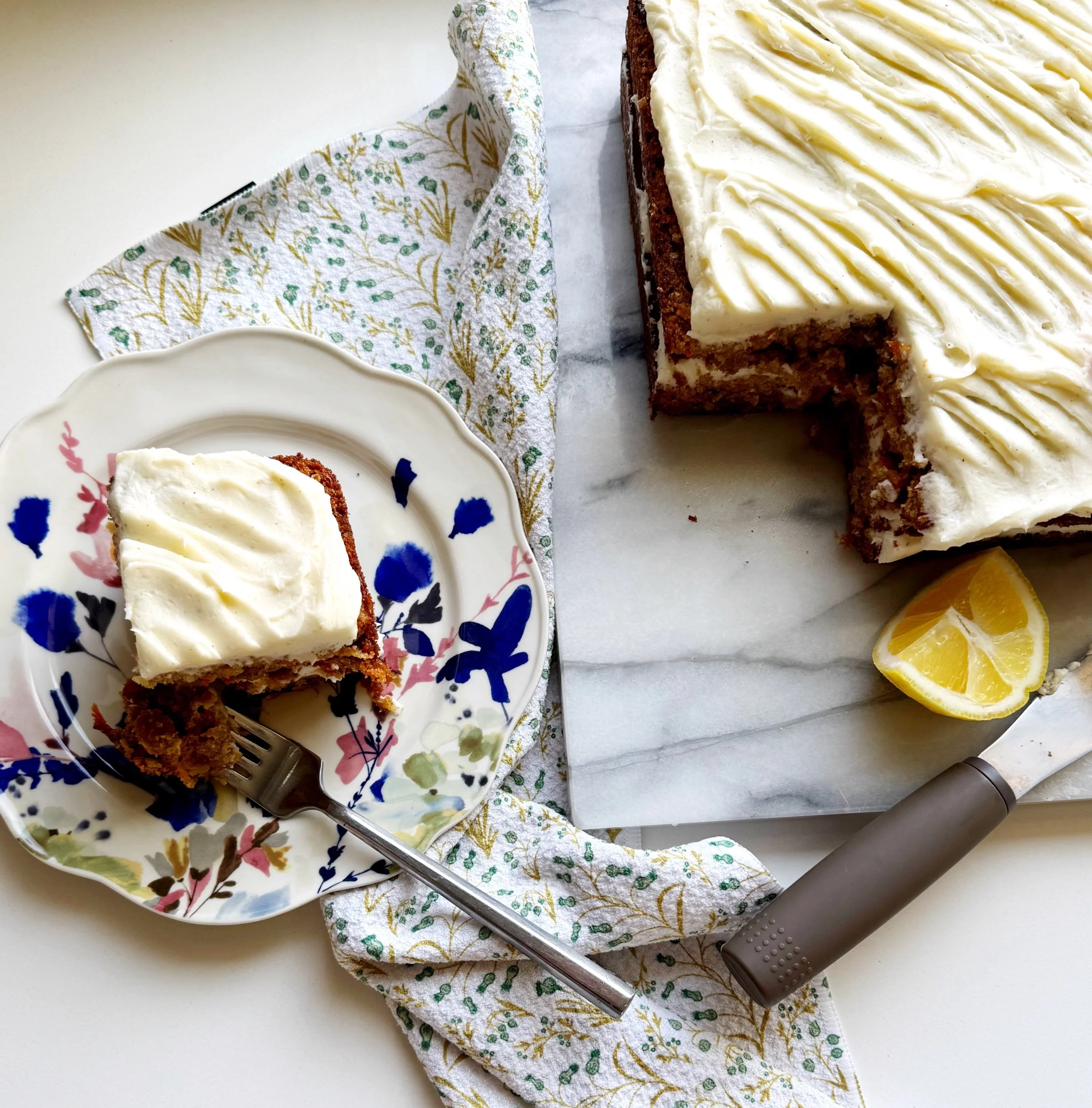 Carrot Cake with Lemon Vanilla Bean Cream Cheese Frosting