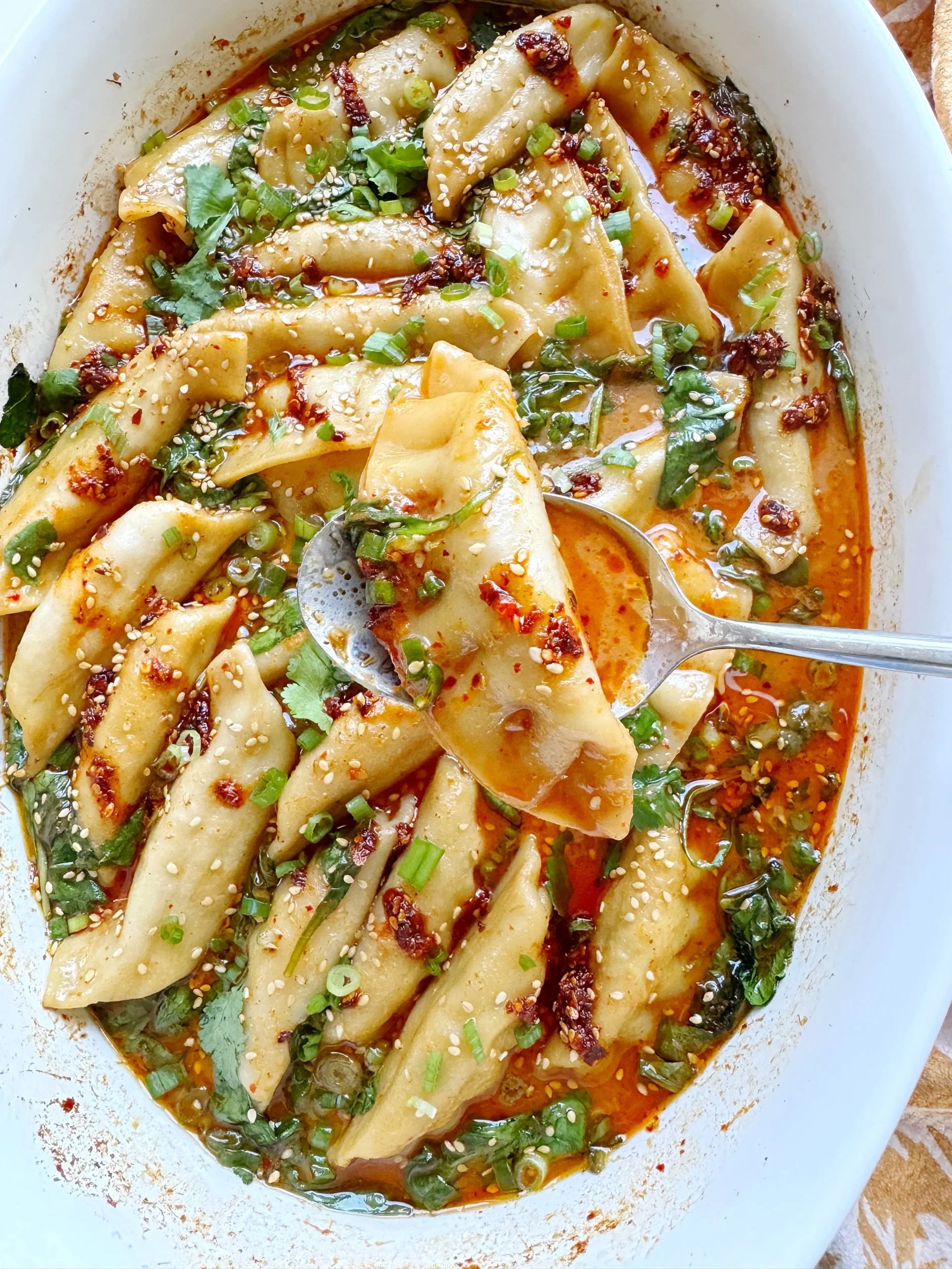 One Pot Curried Potstickers