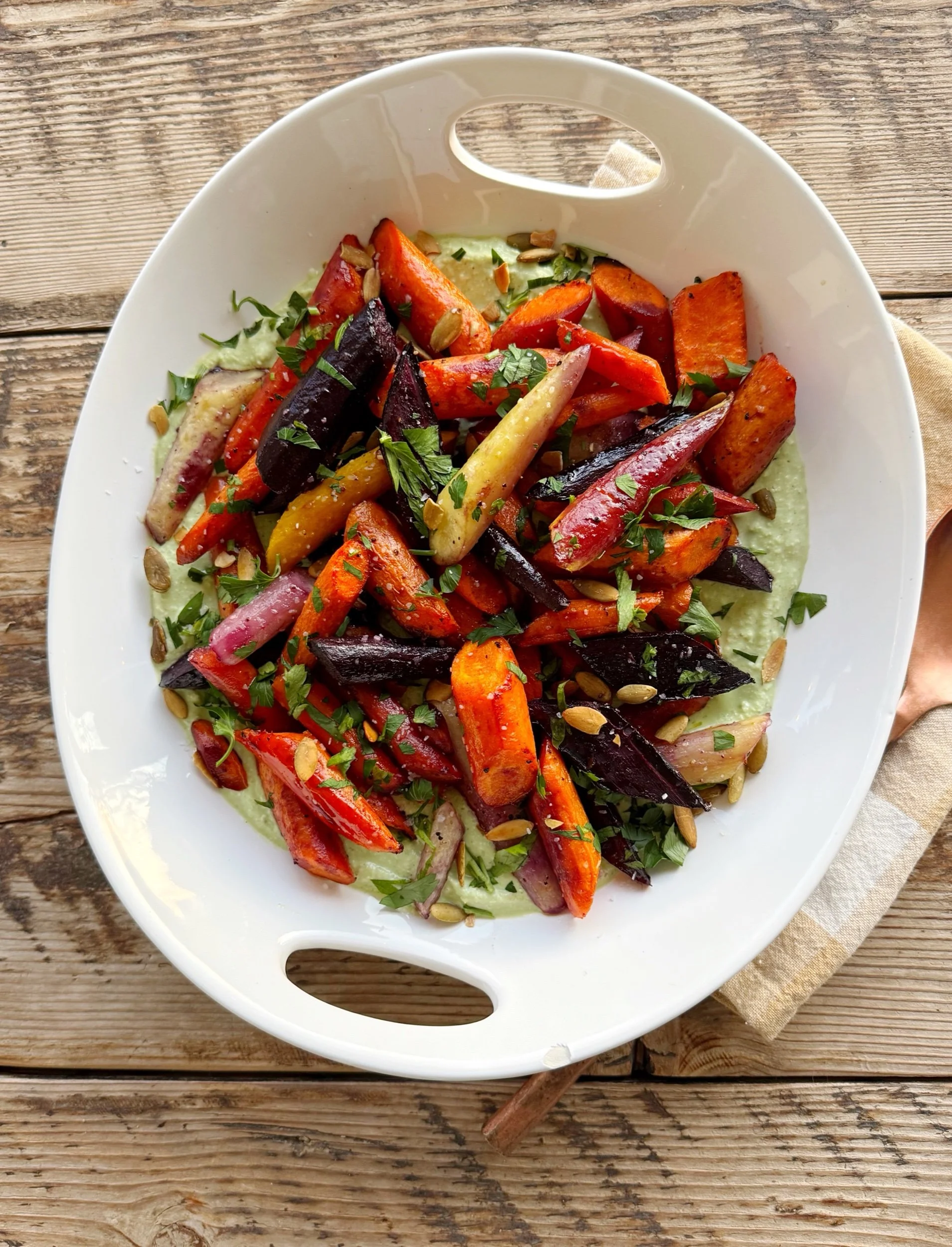 Honey Roasted Carrots with Herby Whipped Feta