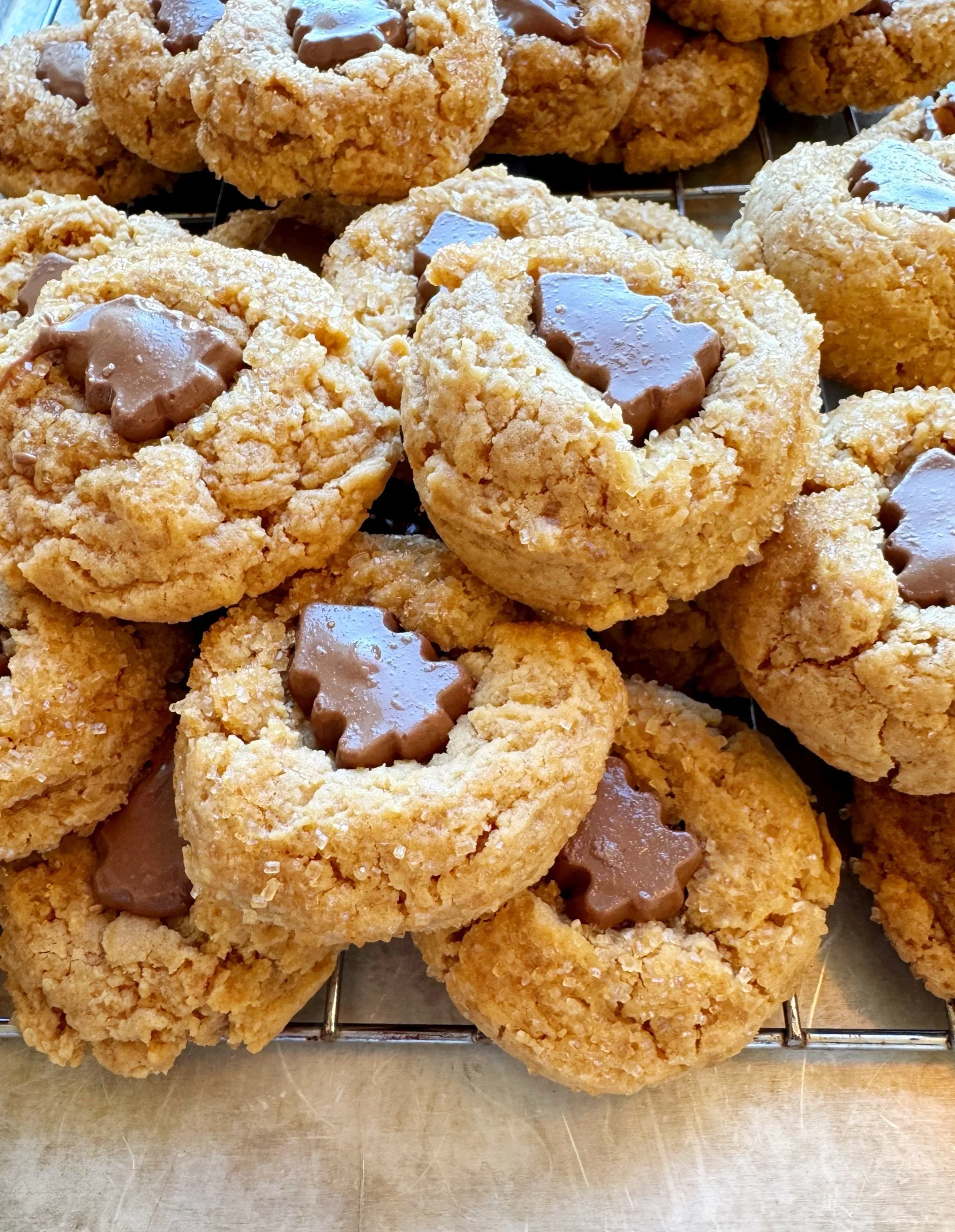 Peanut Butter Tree Thumbprint Cookies