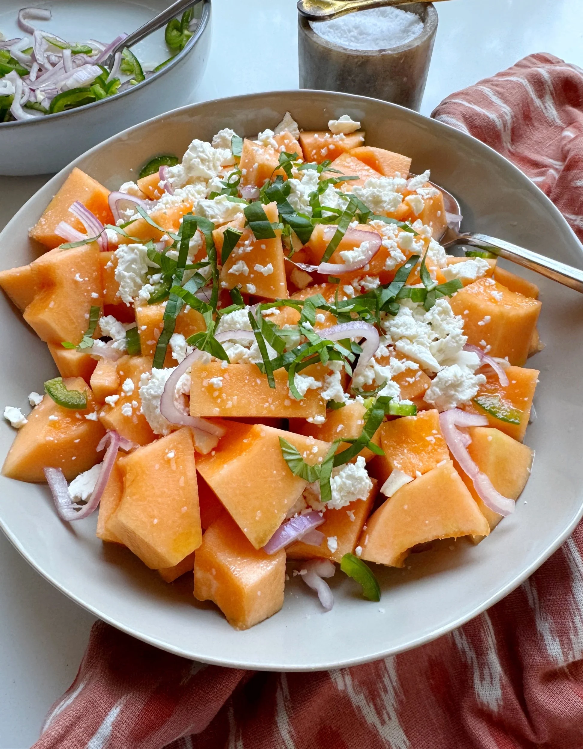 Salted Melon Salad With Jalapenos and Feta