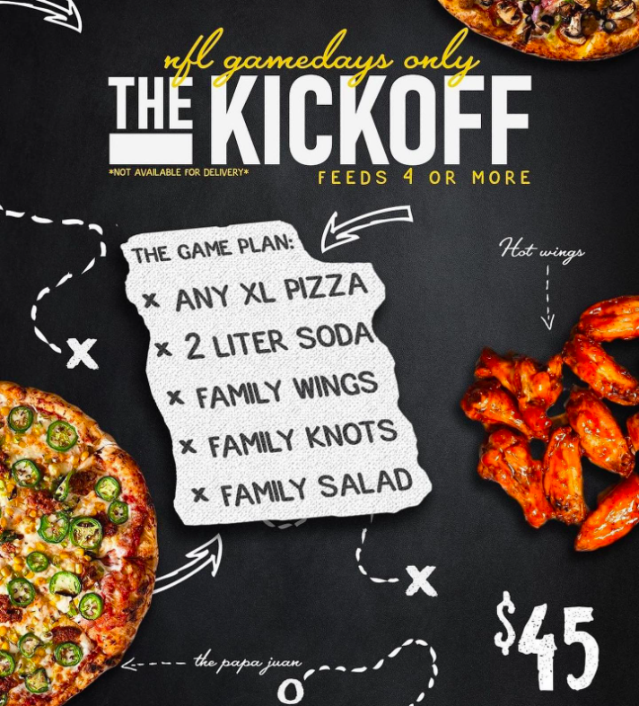 NFL Gameday Specials — The Pizza Box A Milpitas Original Since 1986