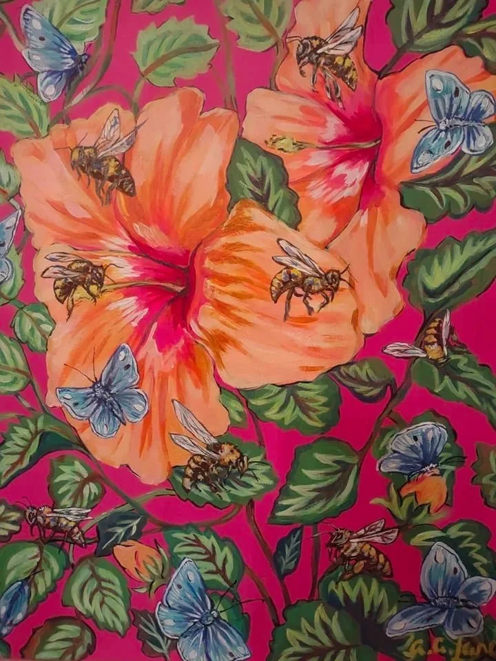 Hibiscus and Bees