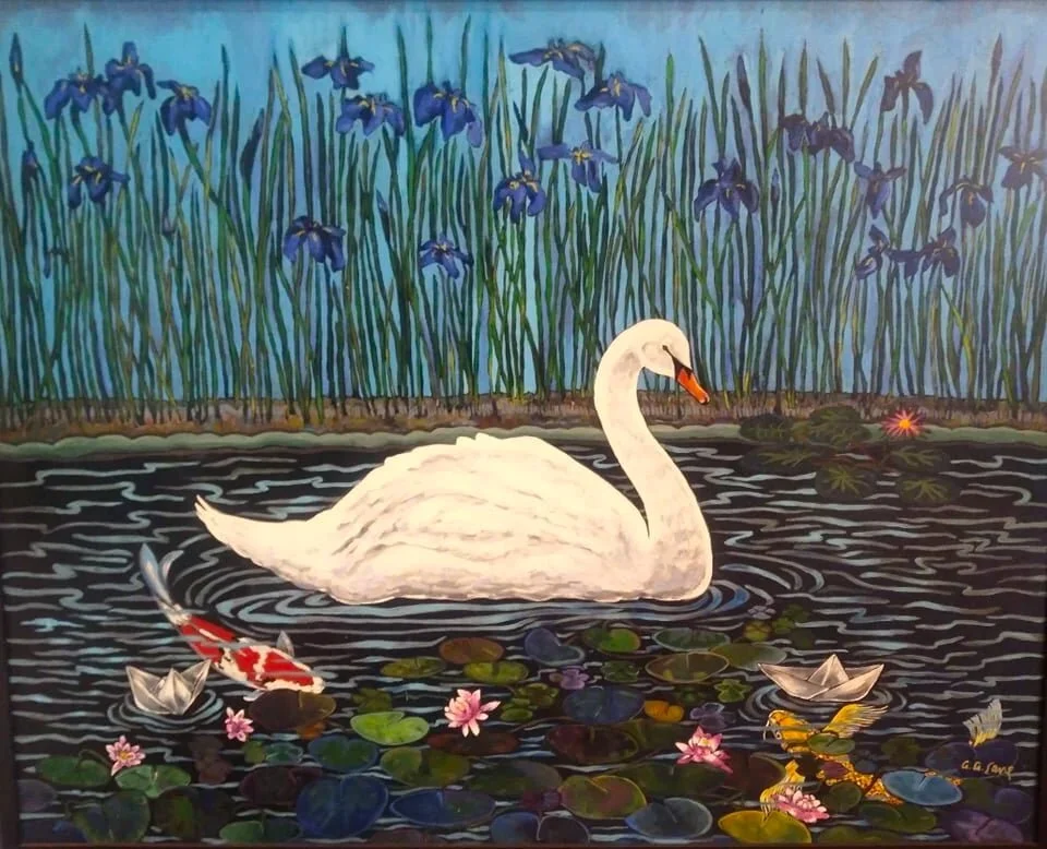 Swan and Paper Boats