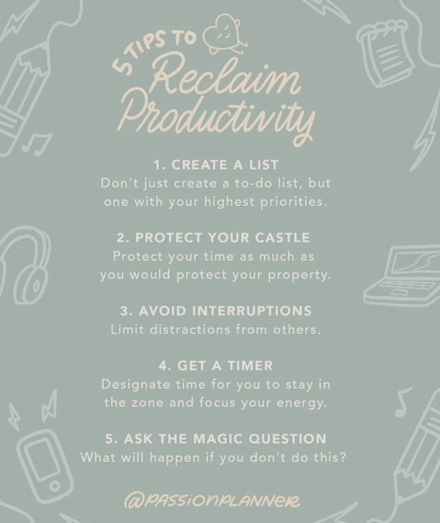 Reposted from @passionplanner Productivity has been a battle these past few months, hasn't it? 😤 If you're looking to get back into the swing of things, we've got 5 tips to reclaim your productivity from @brandonhakim on today's blog. 🙌 (Link in th